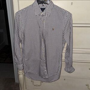 Ralph Lauren White and Blue Plaid Shirt